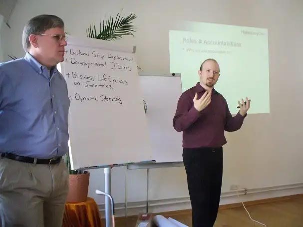 Tom and brian presenting holacracy q50